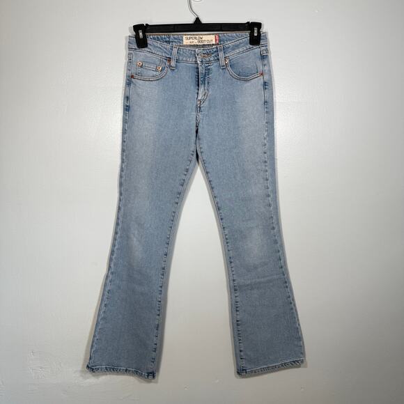 Levi’s 518 Superlow Bootcut Jeans 30 Light Wash Y2K Low Rise - Picture 1 of 7
